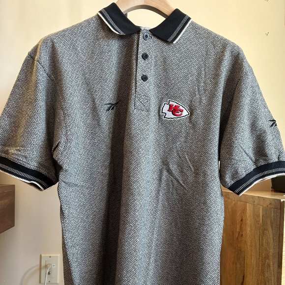 NLF Pro Line KC Chiefs short sl Polo-style shirt Dark Blue Med - Picture 1 of 8
